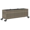 vidaXL Gar&eth;ker &aacute; hj&oacute;lum me&eth; 3 Pottum Gr&aacute;tt 107x32x38 cm P&oacute;l&yacute;rattan
