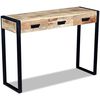 vidaXL Veggbor&eth; me&eth; 3 Sk&uacute;ffum Gegnheill Mang&oacute;vi&eth;ur 110x35x78 cm