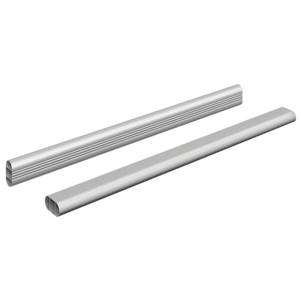 vidaXL Sk&aacute;pstangir 2 pcs Silfur 764 x 15 x 29 mm &Aacute;lblenda