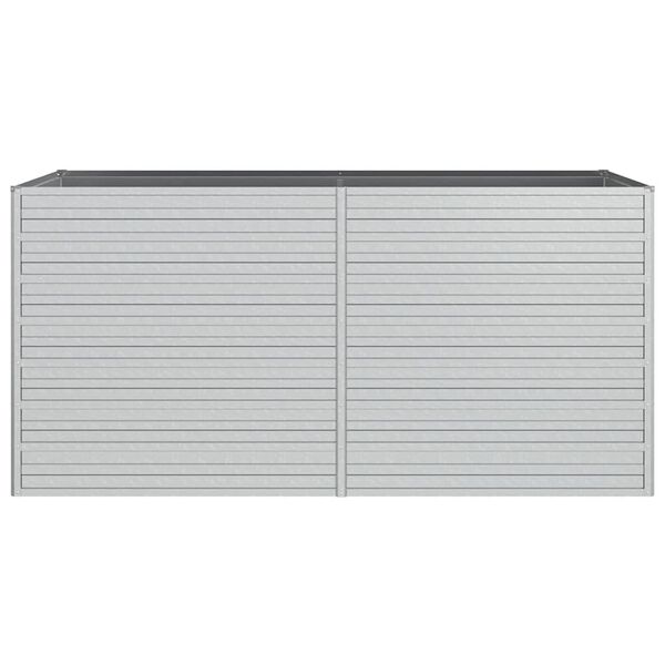 vidaXL Upph&aelig;kka&eth;ur Gar&eth;kassi 160x80x77 cm Sinkh&uacute;&eth;a&eth; St&aacute;l Silfurlita&eth;