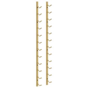 vidaXL Vegghengdur V&iacute;nrekki fyrir 12 Fl&ouml;skur Gyllt J&aacute;rn