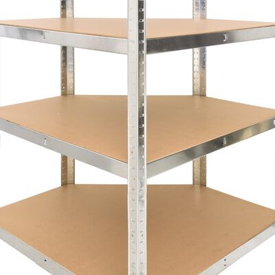 vidaXL Geymsluhillur 3 stk Silfur 75x30x172 cm Stál og MDF