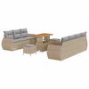 vidaXL Gar&eth;s&oacute;fa sett me&eth; p&uacute;&eth;i 10 pcs Drapplita&eth;ur p&oacute;l&yacute;rattan