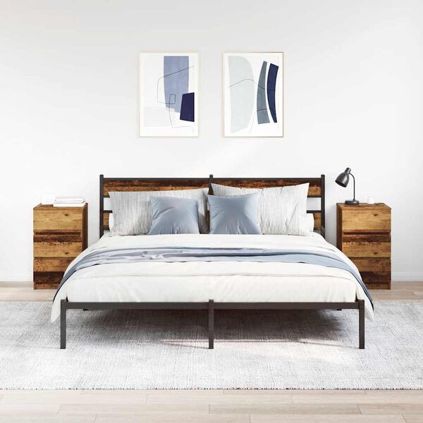 vidaXL n&aacute;ttbor&eth;ssk&aacute;par me&eth; 3 sk&uacute;ffum 2 stk Gamli Vi&eth;ar 39x35x65 cm