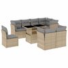 vidaXL 9 Hluta Gar&eth;s&oacute;fasett me&eth; Sessum Drapplita&eth; P&oacute;l&yacute;rattan