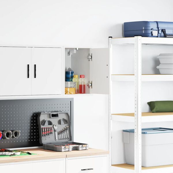 vidaXL b&iacute;lsk&uacute;rsveggsk&aacute;pur hv&iacute;tur verkfr&aelig;&eth;ingur