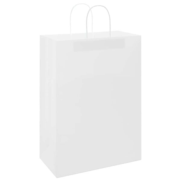 vidaXL Papp&iacute;rspokar 50 stk me&eth; Handf&ouml;ngum Hv&iacute;tir 32x17x44 cm