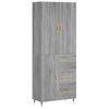 vidaXL H&aacute;r Sk&aacute;pur Gr&aacute;r Sonoma 69,5x34x180 cm Samsettur Vi&eth;ur