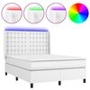 vidaXL H&oacute;lfa&eth; Springr&uacute;m me&eth; D&yacute;nu&LED Hv&iacute;tur 140x190 cm Gervile&eth;ur