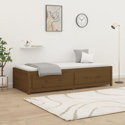 vidaXL Dagrúm án dýnu Honey Brown 90x200 cm Solid Wood Pine