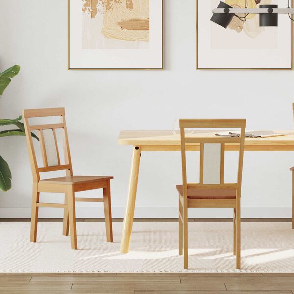 vidaXL Bor&eth;st&oacute;ll 2 pcs N&aacute;tt&uacute;rulegur Solid Gummi Wood