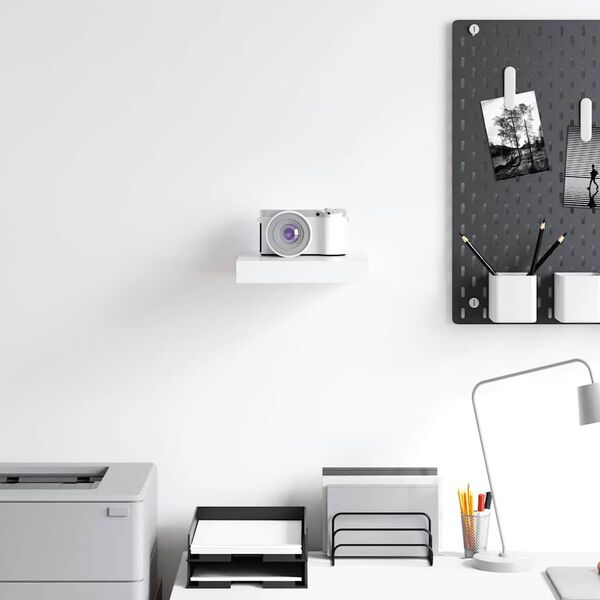 vidaXL Vegghilla Hv&iacute;t 23x23,5x3,8 cm MDF