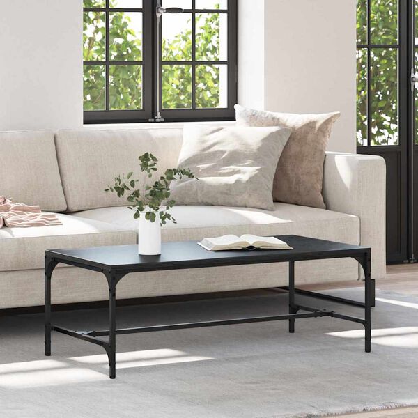 vidaXL S&oacute;fabor&eth; Svartur Eik 100 x 50 x 35 cm Samsettur vi&eth;ur