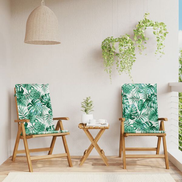 vidaXL Hvíldarstólar í Garðinn með Púðum 2 stk Gegnheill Tekkviður