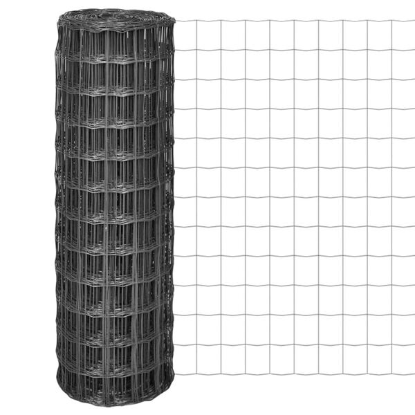vidaXL Eurogirðing Stál 25 x 1,2 m Grá