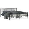 vidaXL R&uacute;mgrind &uacute;r M&aacute;lmi me&eth; H&ouml;fu&eth;gafli & F&oacute;tagafli Sv&ouml;rt 193x203 cm
