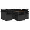 vidaXL Gar&eth;s&oacute;fa sett me&eth; geymslu 7 pcs Svartur Poly rattan
