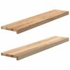 vidaXL gluggasyllur 2 stk &Oacute;me&eth;h&ouml;ndlu&eth; 100x20x2 cm gegnheil vi&eth;ar eik