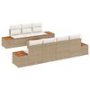 vidaXL Gar&eth;s&oacute;fa sett me&eth; p&uacute;&eth;i 8 pcs Drapplita&eth;ur Poly rattan