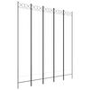 vidaXL 5-falt Skilrúm Hvítt 200x220 cm Tauefni