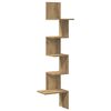 vidaXL Vegghornhilla Handverks Eik 32x32x127,5 cm Samsettur vi&eth;ur