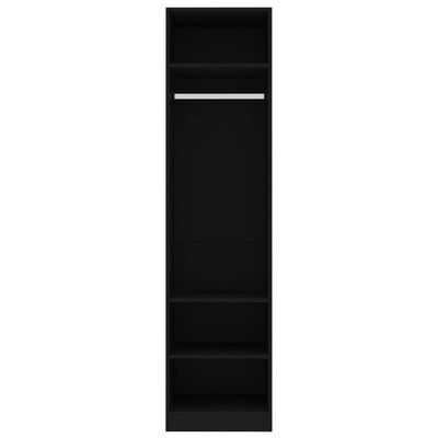 800235 vidaXL Wardrobe Black 50x50x200 cm Chipboard