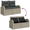 vidaXL Garðsófa sett með púði með geymslu 8 pcs Ljósgrátt Poly rattan