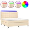 vidaXL H&oacute;lfa&eth; Springr&uacute;m me&eth; D&yacute;nu&LED kremi 180x200cm Tauefni