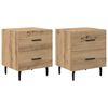 vidaXL Noat&ouml;flu sk&aacute;pur me&eth; sk&uacute;ffu 2 pcs Artisan Eik 40 x 35 x 47,5 cm
