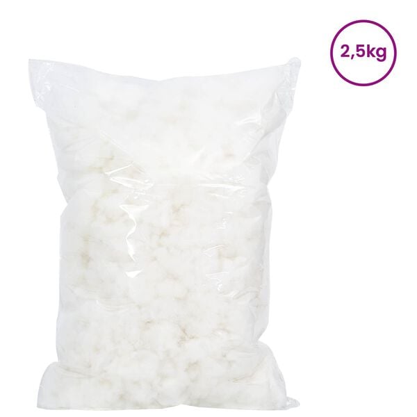 vidaXL Fylling af fr&aelig;&eth;um Hv&iacute;t 2,5 kg P&oacute;l&yacute;ester
