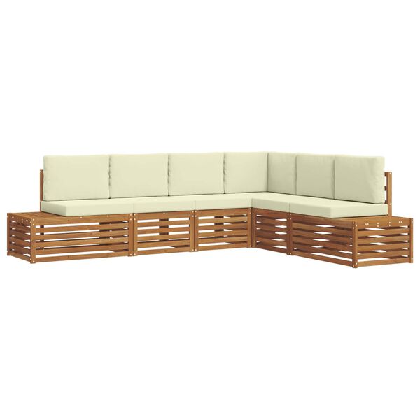 vidaXL &Uacute;ti s&oacute;fasett me&eth; p&uacute;&eth;i 6 Stykki N&aacute;tt&uacute;rulegt og Krem