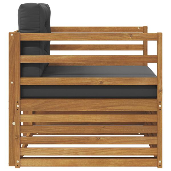 vidaXL &Uacute;ti s&oacute;fasett Solid Akas&iacute;uskei&eth; og P&oacute;lyester N&aacute;tt&uacute;rulegur