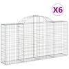 vidaXL Bogadregnir Grj&oacute;tkassar 6 stk. 200x30x100/120 cm Sinkh&uacute;&eth;a&eth; J&aacute;rn