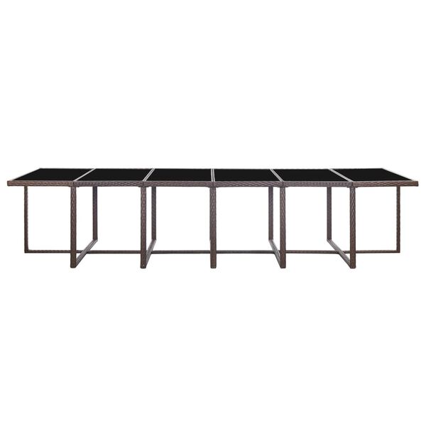 vidaXL 17 stk. &Uacute;tibor&eth;stofusett me&eth; P&uacute;&eth;um P&oacute;l&yacute;rattan Br&uacute;nt