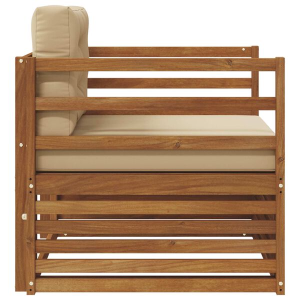 vidaXL &Uacute;ti s&oacute;fasett Solid Akas&iacute;uskei&eth; og P&oacute;lyester N&aacute;tt&uacute;rulegur