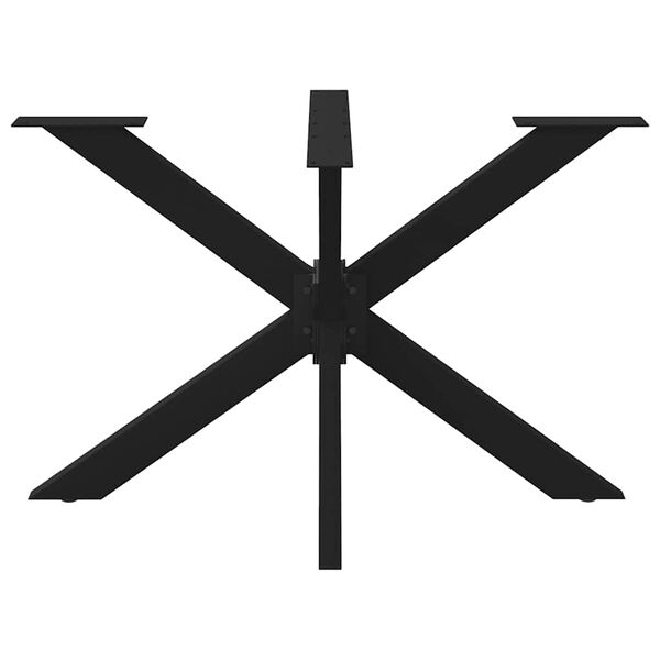 vidaXL bor&eth;stofubor&eth;sf&aelig;tur, k&ouml;ngul&oacute;arlaga, svartir, 120x68x(72-73) cm, st&aacute;l