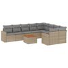 vidaXL 10 Hluta Gar&eth;s&oacute;fasett me&eth; Sessum Drappa&eth; P&oacute;l&yacute;rattan