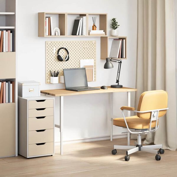 vidaXL skrifbor&eth;splata &oacute;me&eth;h&ouml;ndlu&eth; gegnheil vi&eth;ar eik r&eacute;tthyrnd