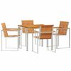 vidaXL Gar&eth;ur bor&eth;sett 5 pcs Br&uacute;nn Hrein akas&iacute;utr&eacute;