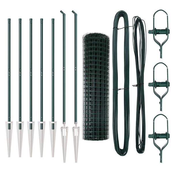 vidaXL Gir&eth;ing me&eth; p&oacute;st Gr&aelig;nn 1,4 x 10 m St&aacute;l og PVC