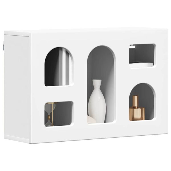 vidaXL Vegghengdur sk&aacute;pur Hv&iacute;tt 60 x 20 x 40 cm Samsettur vi&eth;ur