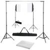 vidaXL Lj&oacute;smyndaverab&uacute;na&eth;ur me&eth; Softbox Lj&oacute;sab&uacute;na&eth;i og Bakgrunni