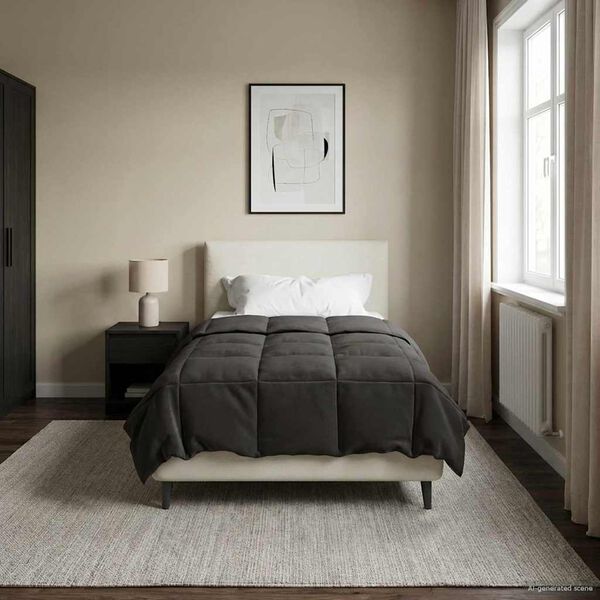 vidaXL Sumars&aelig;ng S&iacute;&eth;la&eth; Antras&iacute;t 140 x 220 cm M&iacute;kr&oacute;f&iacute;ber