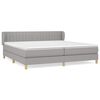 vidaXL H&oacute;lfa&eth; Springr&uacute;m me&eth; D&yacute;nu Lj&oacute;sgr&aacute;tt 200x200 cm Efni