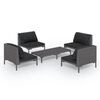 vidaXL 5 Hluta Gar&eth;h&uacute;sgagnasett me&eth; Sessum Polyrattan D&ouml;kkgr&aacute;r