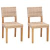 vidaXL Bor&eth;st&oacute;ll 2 pcs N&aacute;tt&uacute;rulegur 46 x 55 x 84 cm Kubu rattan