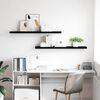 vidaXL Vegghengdar Hillur 2 stk. Svartar 120x23,5x3,8 cm MDF