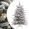 vidaXL Gervi hengdu j&oacute;latr&eacute; Me&eth; LED r&aelig;ma lj&oacute;sum Hv&iacute;tt 150 cm PE og PVC