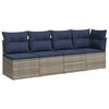 vidaXL Gar&eth;as&oacute;fi me&eth; p&uacute;&eth;i Gr&aacute;r 227 x 62 x 69 cm p&oacute;l&yacute;rattan