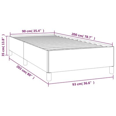 vidaXL Rúmgrind án Dýnu Svört 90x200 cm Gervileður